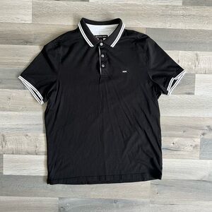 Michael Kors Black Polo Shirt with White Trim
